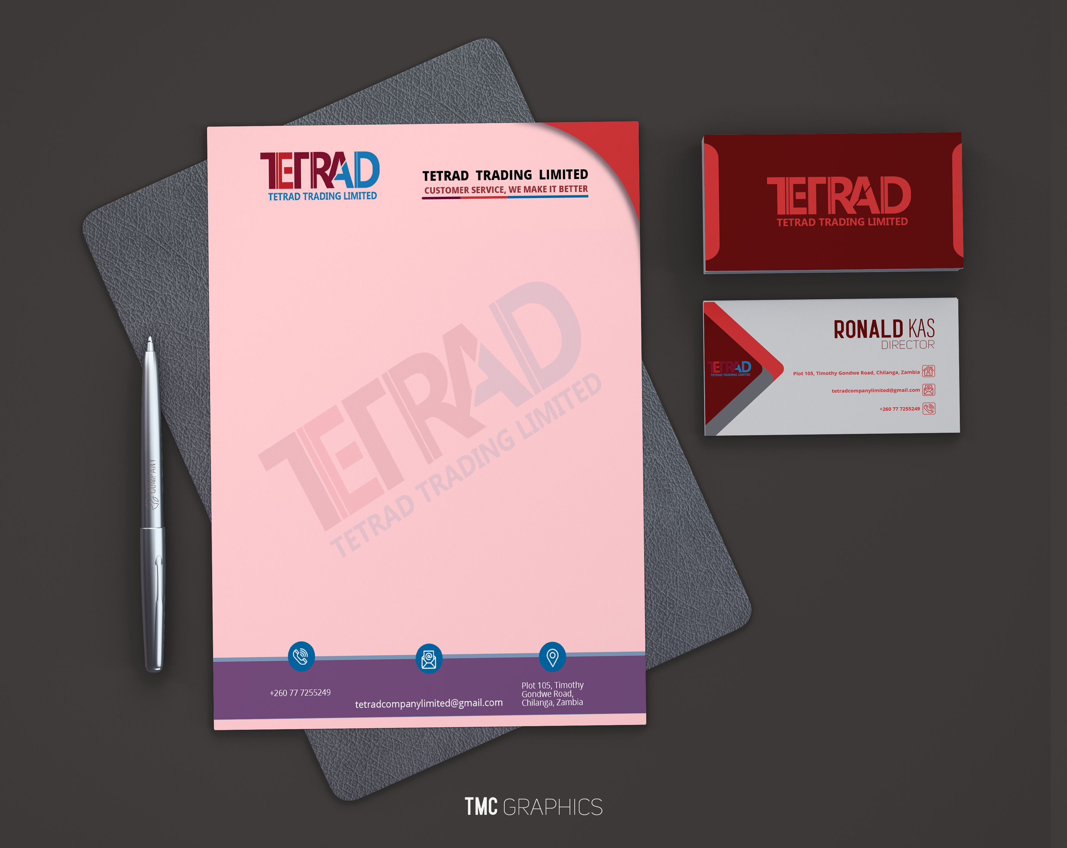 Letterhead and business card mockup